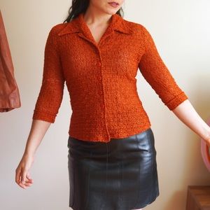 90s 1990s fashion vintage Front button blouse